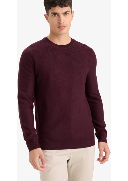 Standart Fit Bisiklet Yaka Basic Dokulu Triko Kazak F1777AX25AU