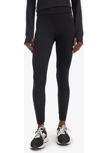 Toparlayıcı Yüksek Bel İçi Yumuşak Tüylü Beli Saran Basic Düz Sporcu Tayt W8206AZ25AU