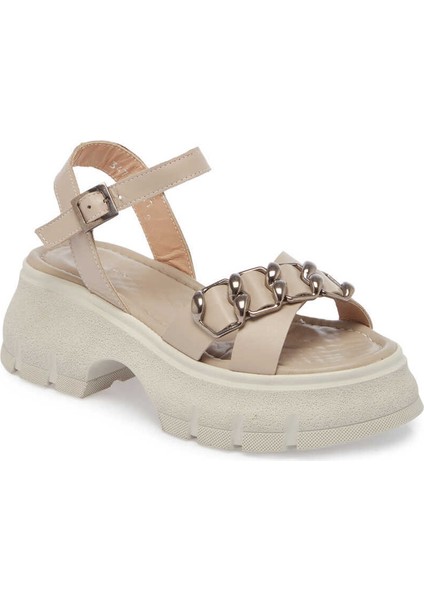 Bej Hakiki Deri Kadın Sandalet - K24Y1SN67155-S5Y
