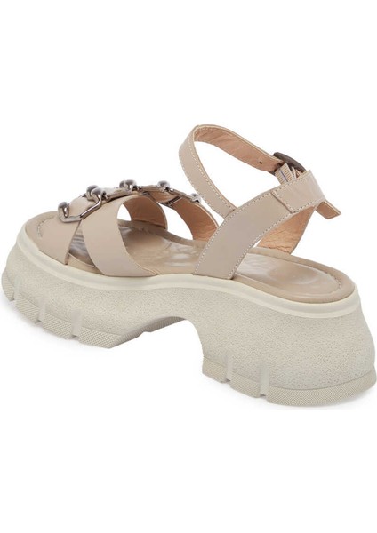 Bej Hakiki Deri Kadın Sandalet - K24Y1SN67155-S5Y