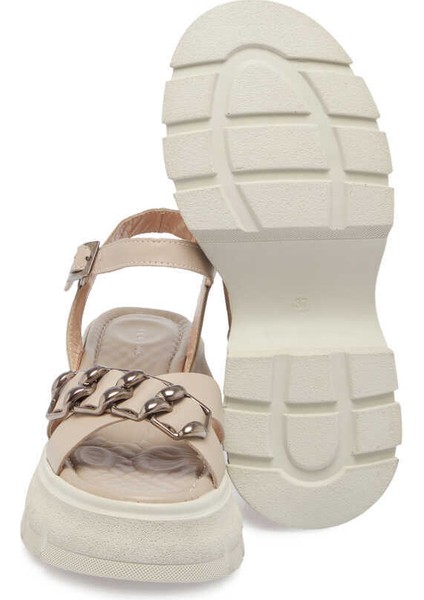 Bej Hakiki Deri Kadın Sandalet - K24Y1SN67155-S5Y