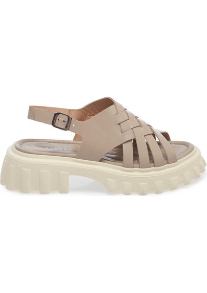 Bej Hakiki Deri Kadın Sandalet - K24Y1SN67161-S5Y