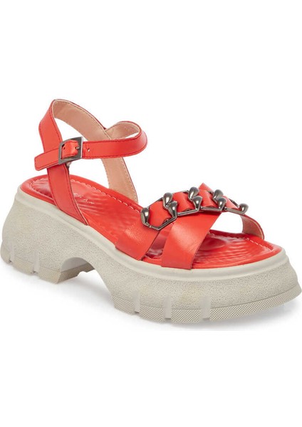 Pembe Hakiki Deri Kadın Sandalet - K24Y1SN67155-J76