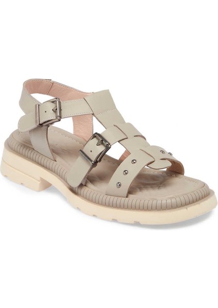 Bej Hakiki Deri Kadın Sandalet - K24Y1SN67156-S5Y
