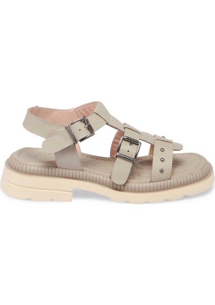Bej Hakiki Deri Kadın Sandalet - K24Y1SN67156-S5Y