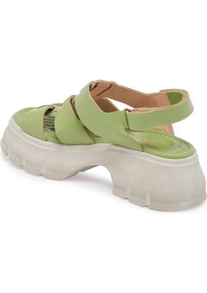 Yeşil Hakiki Deri Kadın Sandalet - K24Y1SN67154-G81
