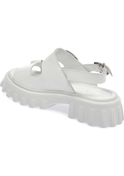 Beyaz Hakiki Deri Kadın Sandalet - K24Y1SN67160-A26