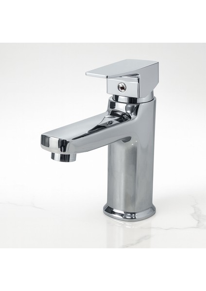 Krom Lavabo Bataryası Paslanmaz Gövde Tek Kollu Sıcak Soğuk Su Ayarlı Şık Modern Musluk