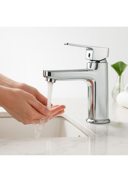 Krom Lavabo Bataryası Paslanmaz Gövde Tek Kollu Sıcak Soğuk Su Ayarlı Şık Modern Musluk fiyatları