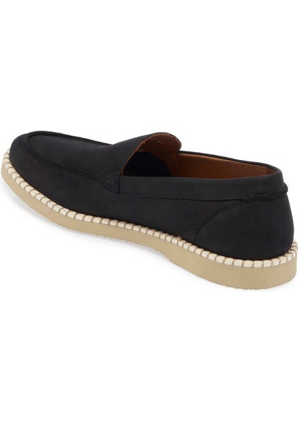 Siyah Hakiki Nubuk Deri Erkek Loafer - E24I1AY56641-A64