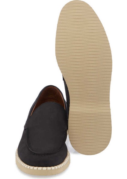 Siyah Hakiki Nubuk Deri Erkek Loafer - E24I1AY56641-A64