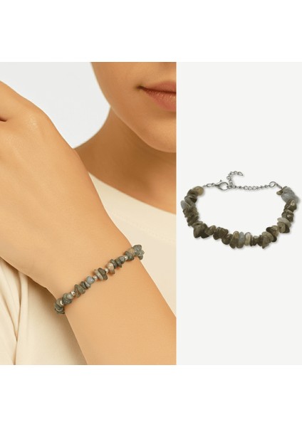 Metal Zincirli Natural Kesim Yosun Akik Doğaltaş Kadın Bileklik fiyatları