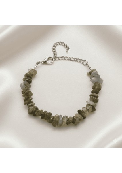 Metal Zincirli Natural Kesim Yosun Akik Doğaltaş Kadın Bileklik fırsatları