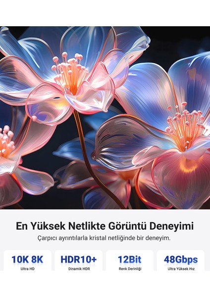 8k HDMI Görüntü Aktarma Kablosu, 5 Metre, 40182