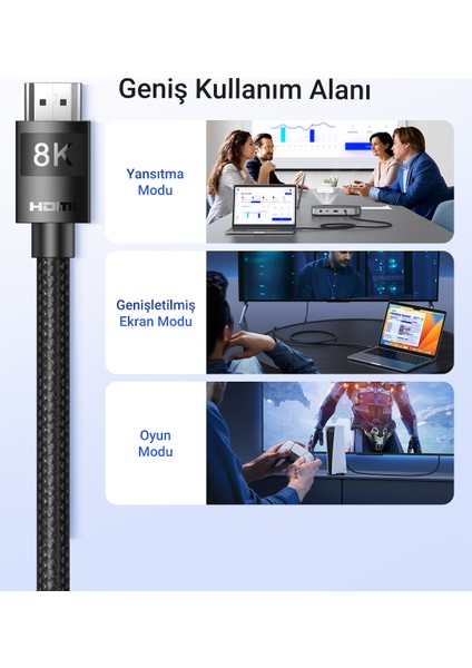 8k HDMI Görüntü Aktarma Kablosu, 5 Metre, 40182