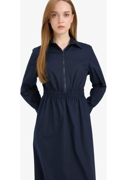 Regular Fit Gömlek Yaka Poplin Uzun Kollu Elbise F0322AX25AU