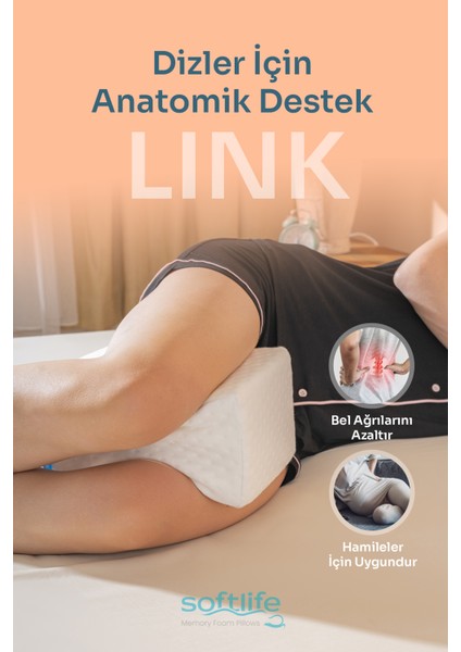 LINK Visco H Model Diz Arası Ortopedik Yastık Bacak Arası Yastık Visco Yastık 25x19x14cm modelleri