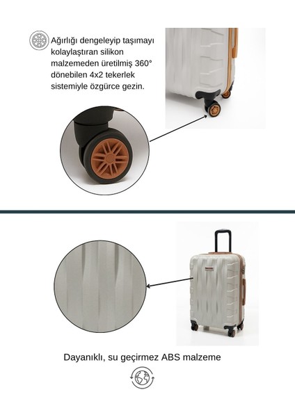 Büyük Boy Valiz 4x2 Teker Vizon-Taba 1167 fırsatları