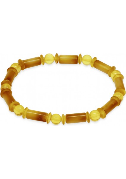Bal Sarı Renkli Silindir Kesim Doğal Damla Kehribar Kadın Bileklik fiyatları