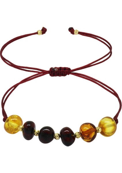 Makrome Örgülü Dorika Detaylı Çok Renkli Natural Form Doğal Damla Kehribar Kadın Bileklik fiyatları