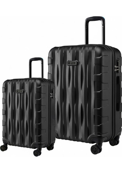 2'li Valiz Seti Büyük Boy - Kabin Boy Siyah-Siyah 1167