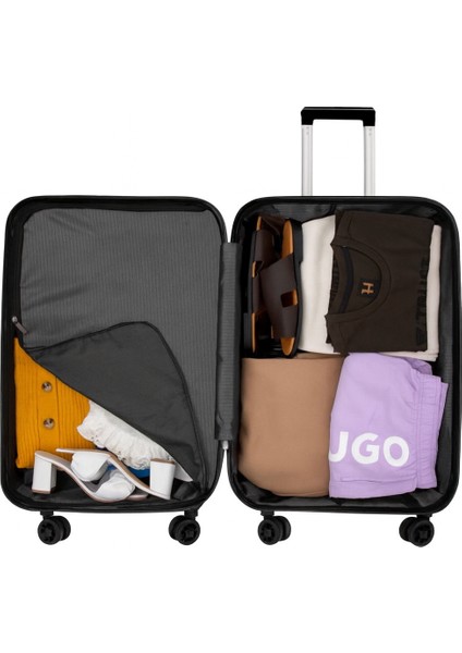 2'li Valiz Seti Büyük Boy - Kabin Boy Siyah-Siyah 1167