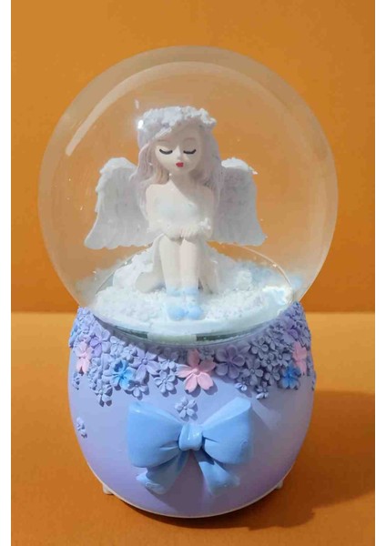 Dekoratif Nostalji Cam Kar Küresi Işıklı ve Müzikli