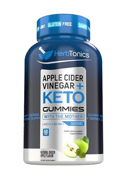 Apple Cider Vinegar + Keto Gummies 500 Mg 60 Gummies