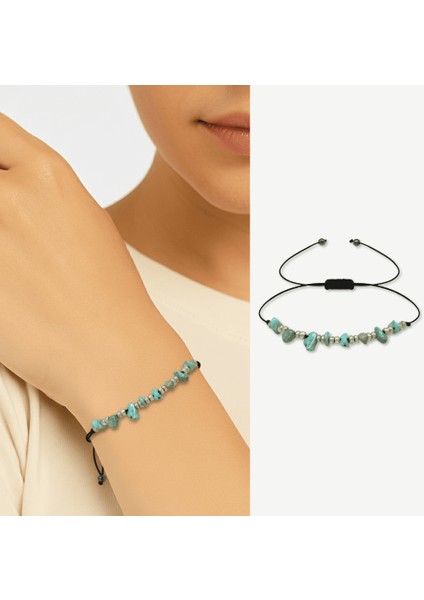 Makrome Örgülü Basic Model Firuze Doğaltaş Kadın Bileklik fiyatları