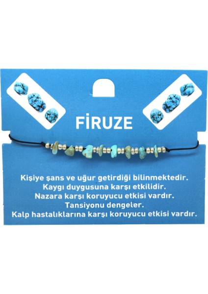 Makrome Örgülü Basic Model Firuze Doğaltaş Kadın Bileklik indirimleri