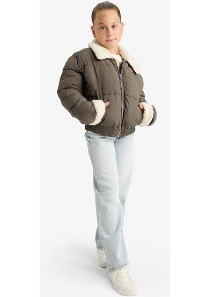Kız Çocuk Pelüş Yakalı Fermuarlı Mont F0050A825AU