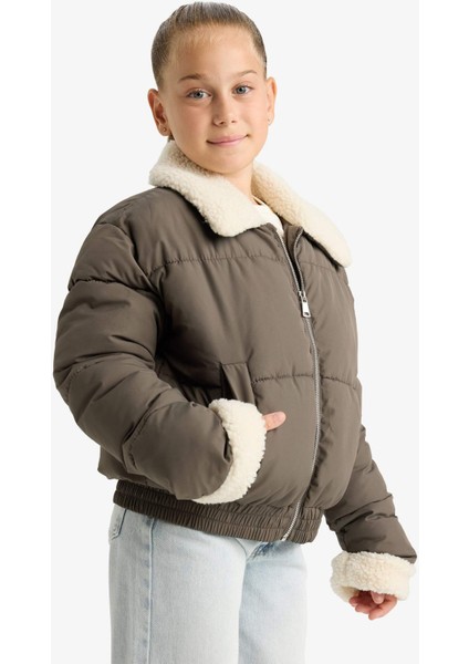 Kız Çocuk Pelüş Yakalı Fermuarlı Mont F0050A825AU