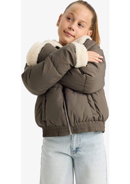 Kız Çocuk Pelüş Yakalı Fermuarlı Mont F0050A825AU