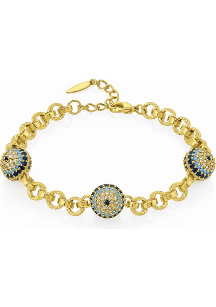 Kadın Tam Tur Xuping Bileklik - Doch Model - Multicolor Zirkon Taşlı - Altın Renk