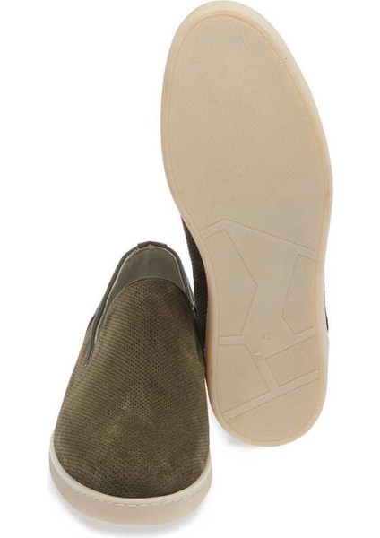 Yeşil Hakiki Nubuk Deri Erkek Loafer - E24I1AY56695-G98