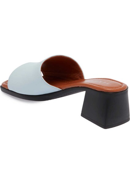 Mavi Hakiki Deri Kadın Terlik - K24Y1TR67242-S1M