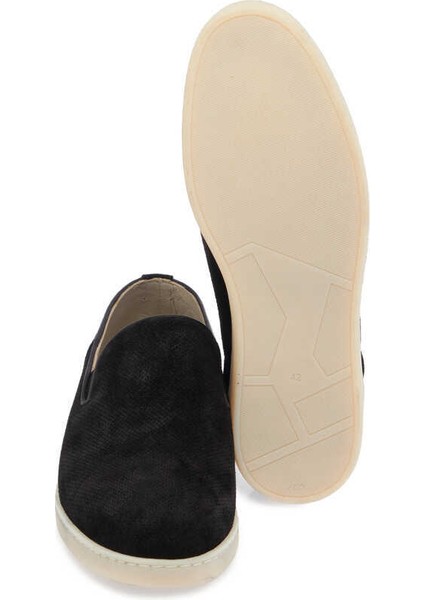 Siyah Hakiki Nubuk Deri Erkek Loafer - E24I1AY56695-A64
