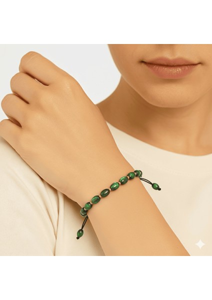 Makrome Örgülü Arpa Kesim Dorika Top Süslemeli His Taşı Doğaltaş Kadın Bileklik fırsatları