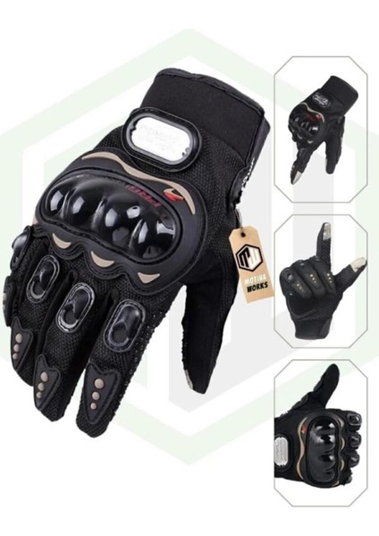 Motosiklet Mavi 3 Mevsim Korumalı Kaymaz Elastik Kumaş Bisiklet Motor Eldiveni Xl Beden