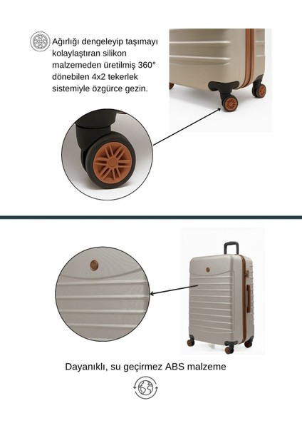 2'li Valiz Seti Büyük Boy - Kabin Boy Vizon-Taba 1168 indirimleri