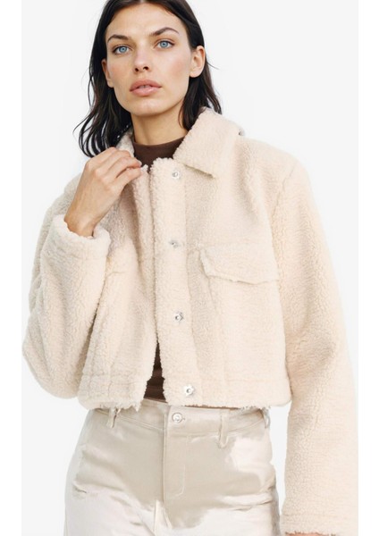 Regular Fit Çıtçıtlı Suni Kürk Mont F2149AX25WN