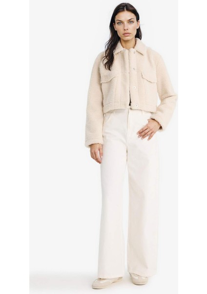 Regular Fit Çıtçıtlı Suni Kürk Mont F2149AX25WN