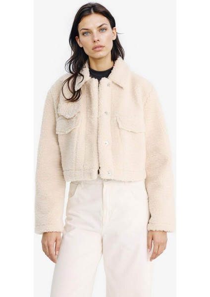 Regular Fit Çıtçıtlı Suni Kürk Mont F2149AX25WN