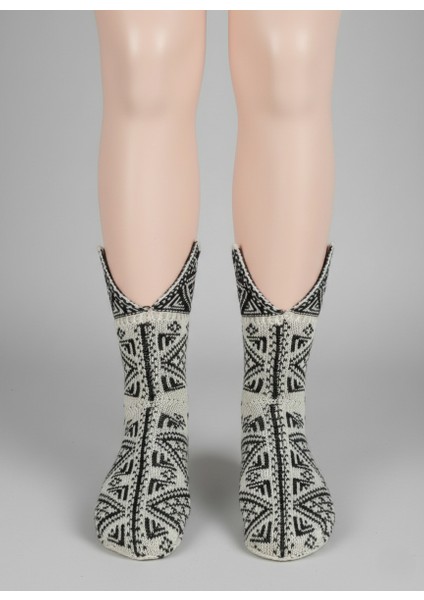 Çorap Patik Desenli Kalın Kışlık 3'lü Ekonomik Paket Unisex Beyaz - Vizon - Fuşya fiyatları