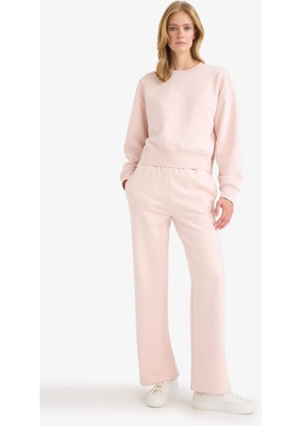 Boxy Fit Bisiklet Yaka Basic Düz Sweatshirt B8568AX25AU