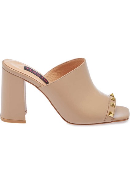Nude Hakiki Deri Kadın Terlik - K24Y1TR67254-Q0C