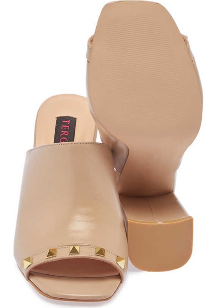 Nude Hakiki Deri Kadın Terlik - K24Y1TR67254-Q0C