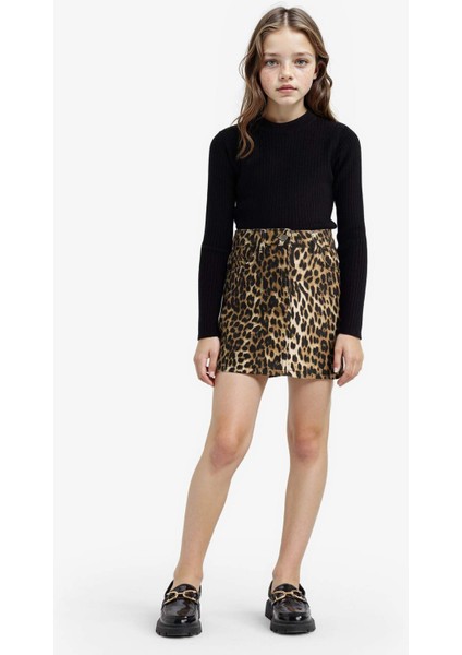 Kız Çocuk Fitted Bisiklet Yaka Triko Kazak E9849A825AU