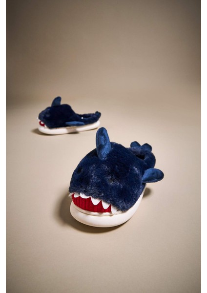 Erkek Köpek Balığı Temalı Düz Taban Panduf F0483AX25WN