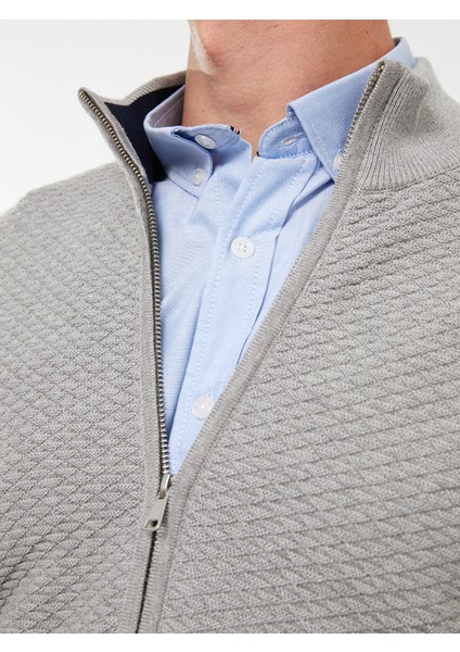 Yeni Sezon Standart Kalıp Dik Yaka Erkek Triko Hırka fırsatları